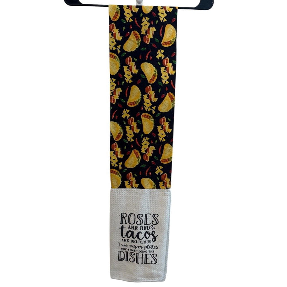 Taco Table Runner 64” Funny Kitchen Decor “Roses Are Red” & “Serve Tacos 24:7”